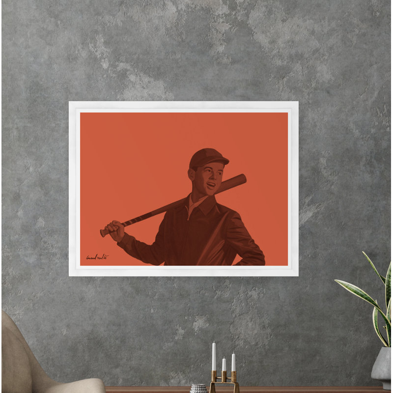 Baseball Player In Orange Print