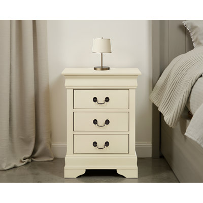 Table de chevet 3 tiroirs Sayre Beige