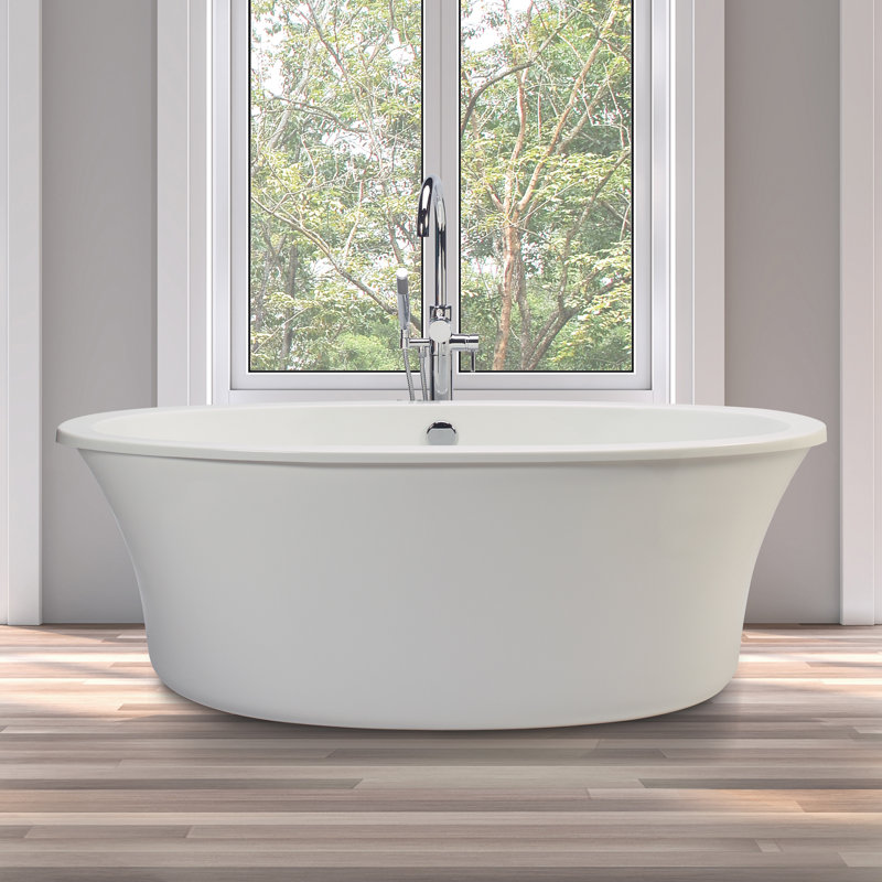 MTI Solutions 66" Freestanding Air Bathtub - Matte, Left Hand