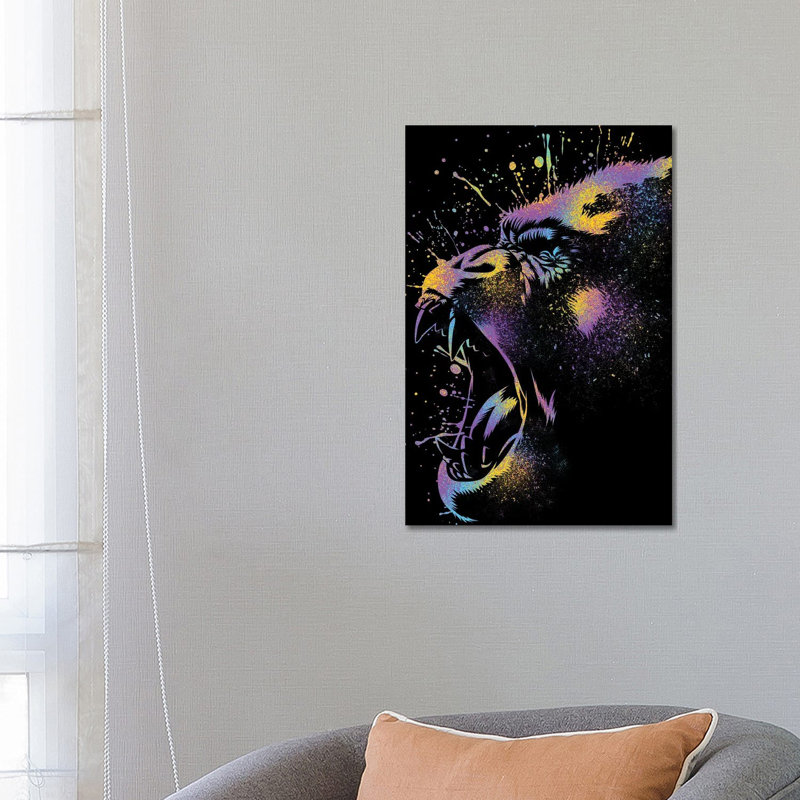 Gorilla Colourful by Alberto Perez - Wrapped Canvas Painting, 66.04 cm H x 45.72 cm W x 1.91 cm D