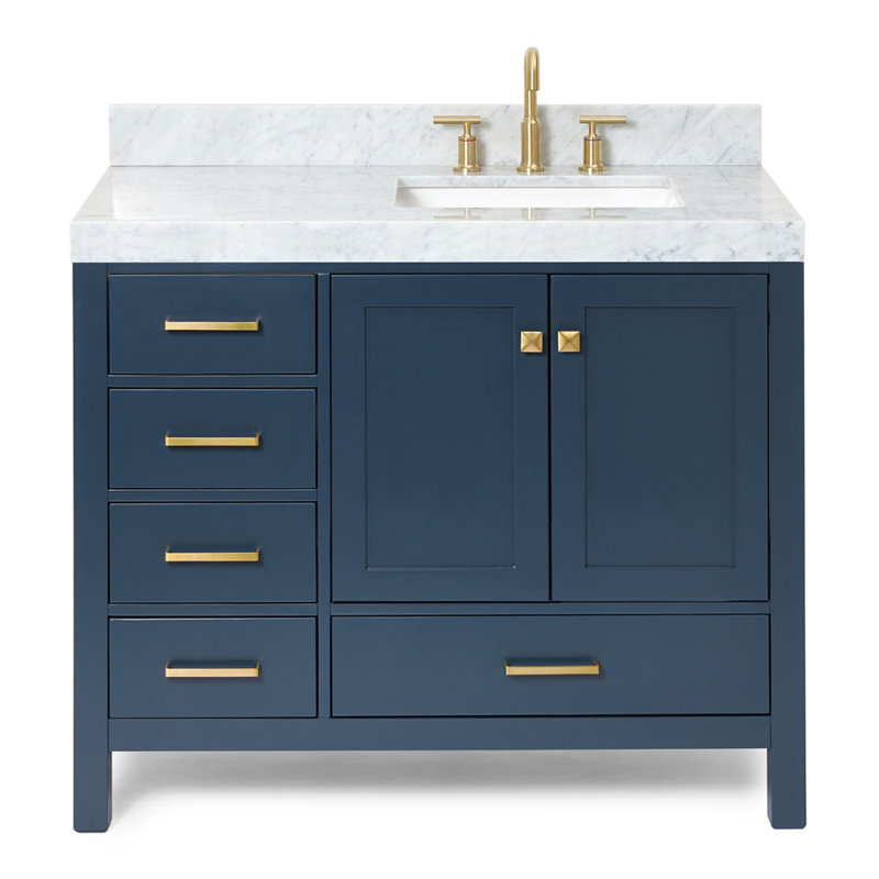 Meuble-lavabo simple 42 po avec comptoir Cambridge, Bleu minuit