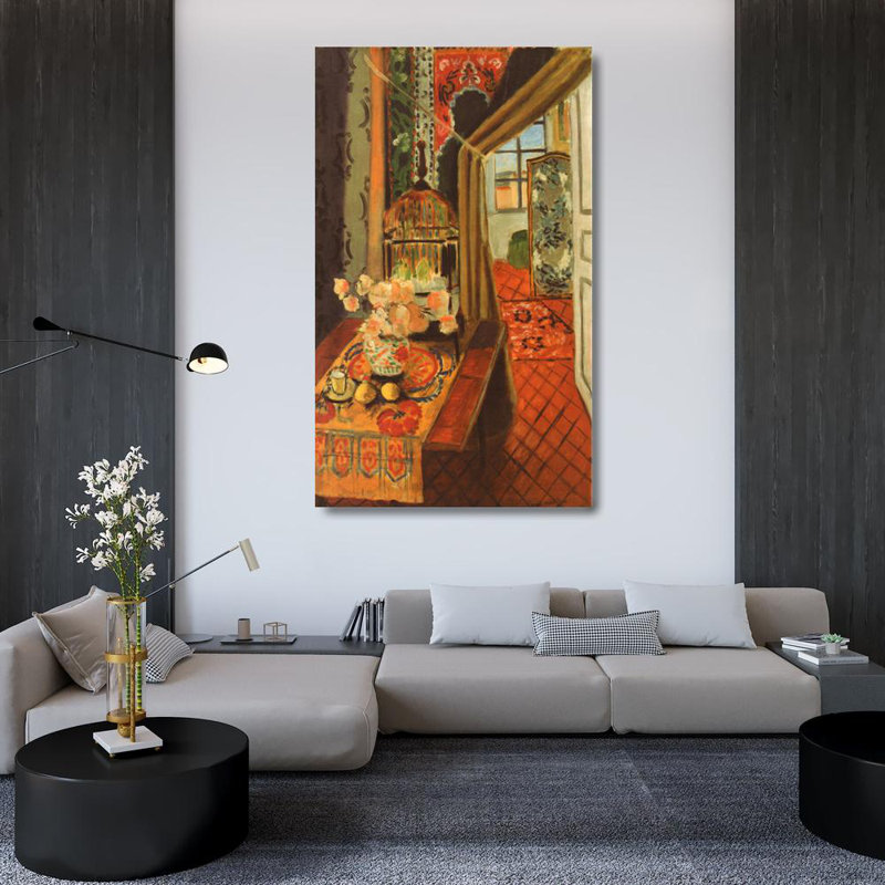 Intérieur, fleurs et perruches, 1924