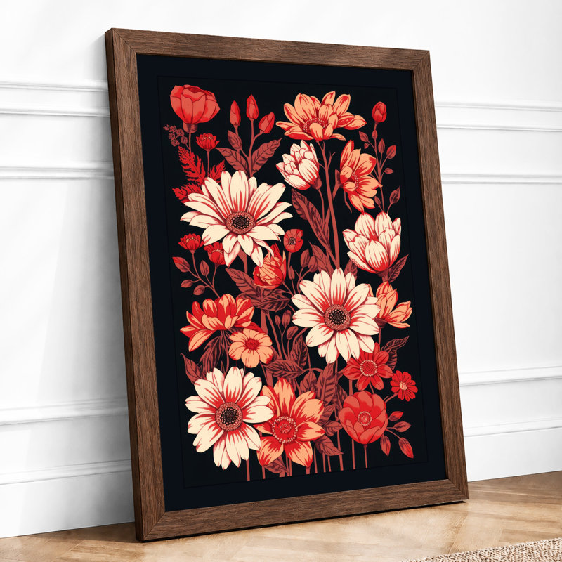 Garden At Dusk Botanical - Print, A2 - 59.4 x 42.0 cm, Walnut