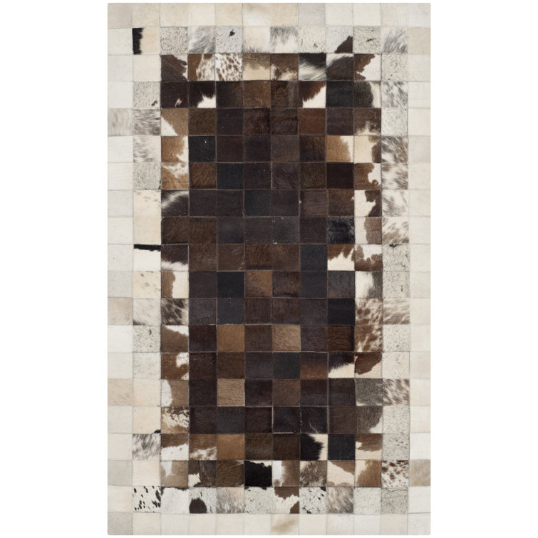 Fazeley Studio Leather Hand Woven Leather Geometric Rug