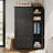 71"H × 47"W American Country 3-Door Armoire Wardrobe With Metal Trouser Rack, Drawers & Adjustable Shelves-387080541