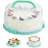 Cake Carrier With Lid And Handle, Two Sided Cupcake Carrier Holder For 10” Cake Or 9 Standard-sized Cupcakes, Plastic Round Cake Transport Storage Container Stand For Pies And Cookies, Green-939362297