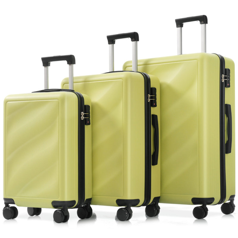 Ensemble de bagage 3 pièces, valises durables en ABS léger avec roues pivotantes et serrure TSA, bagages de cabine et bagages de cabine (20 po / 24 po / 28 po)