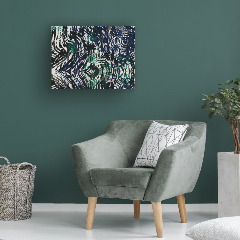 Art abstrait sur toile bolologien, petit doyen, H 14 po x l 19 po