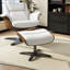 Repose-pieds en cuir véritable 20,5 po Ingrassia, blanc Baja-301331231
