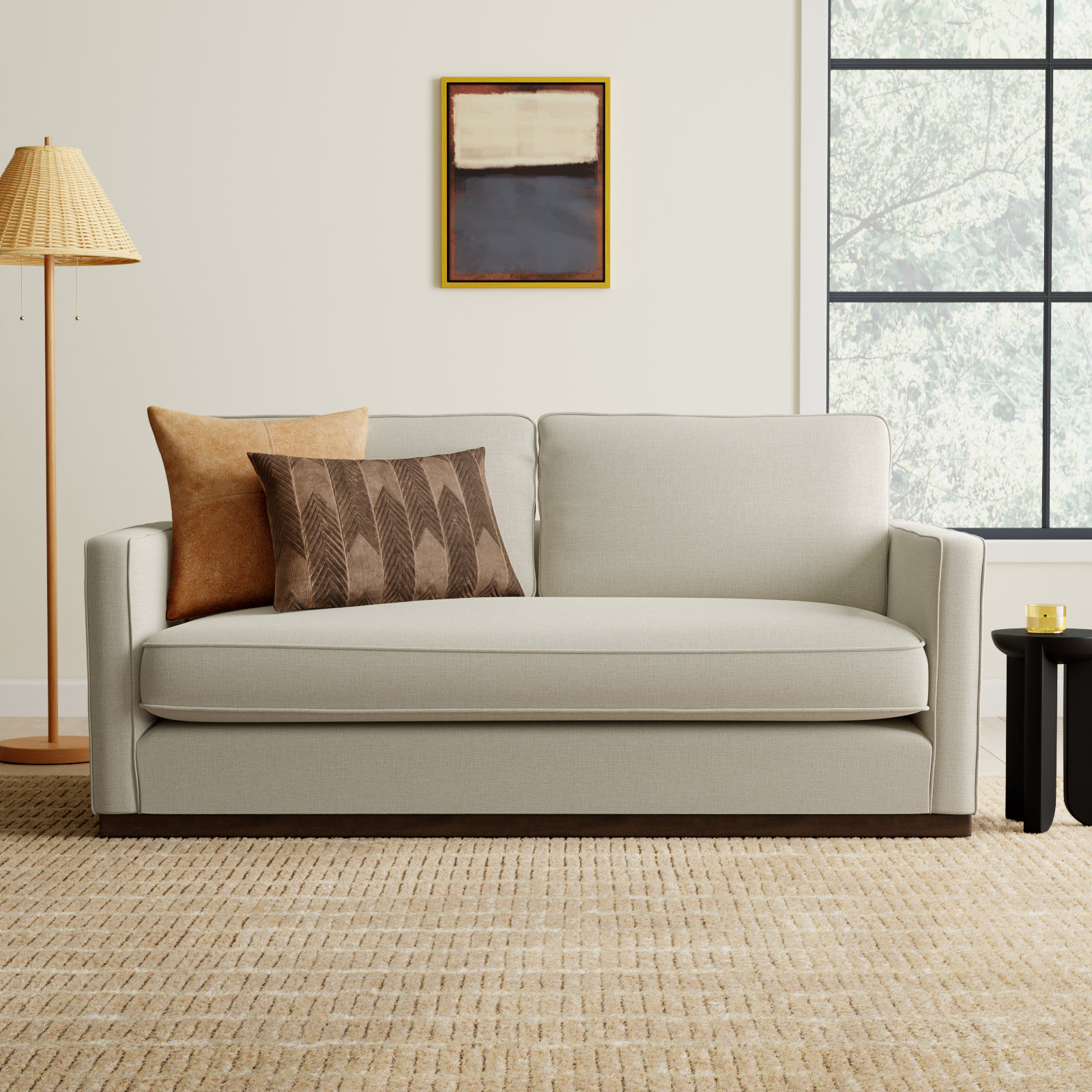 Bobbi 73'' Upholstered Loveseat , Effie Linen Performance Weave