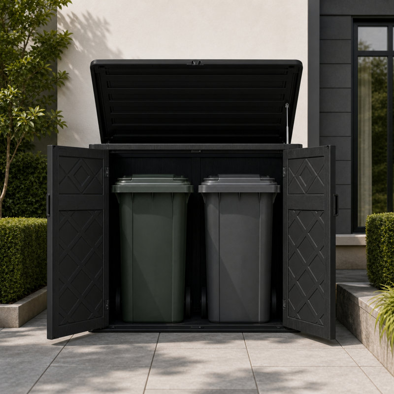 Armoire de rangement extérieure horizontale résistante aux intempéries d'une capacité de 284 gallons