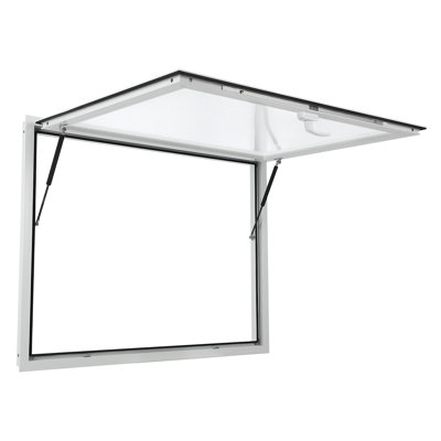 Concession Window Aluminum Alloy Food Truck Service Window, Concession Stand Serving Window Door with Double-Point Fork Lock, Concession Awning Door Up to 85Degrees for Food Trucks, Glass Not Included
