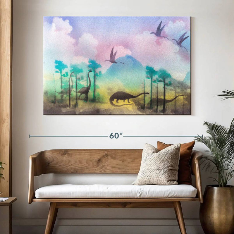 Ashelle Jurassic Forest Dinosaurs, 34" H x 51" W