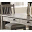 Ensemble de salle à manger 5 pièces gris antique et fini café avec 6 tiroirs et 4 chaises d'appoint de style campagnard décontracté