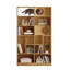 Bibliothèque pour arbre à chat 2-en-1, support de rangement pour chat en bois multi-niveaux avec bac à litière, finition naturelle