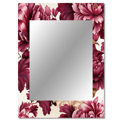 Landrum Regency Damask Grandeur Victorian Pattern - Floral Unique Wall Mirror, Cottage Mirror, Printed Metal Art