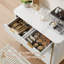 Buffet moderne avec 2 tiroirs, buffet de rangement avec tablette réglable, armoire d'entrée avec texture en marbre et conception cannelée, rangement parfait pour la salle à manger, la cuisine et l'entrée-251060383
