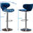 Blue Velvet Swivel Of 2 - Chromed Metal Base 360° Rotation And Footrest Adjustable Seat Height For Customized Comfort , Blue, Pieces Robust With & Air-lift Foam Soft 18.07"w X 21.6"d 31.58"-41"h-191517766