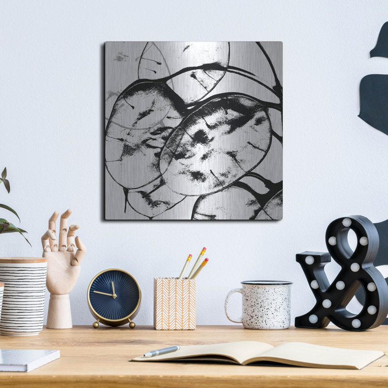 «Silver Dollars 2» par Erin Clark, art mural en métal, H 12 po x l 12 po