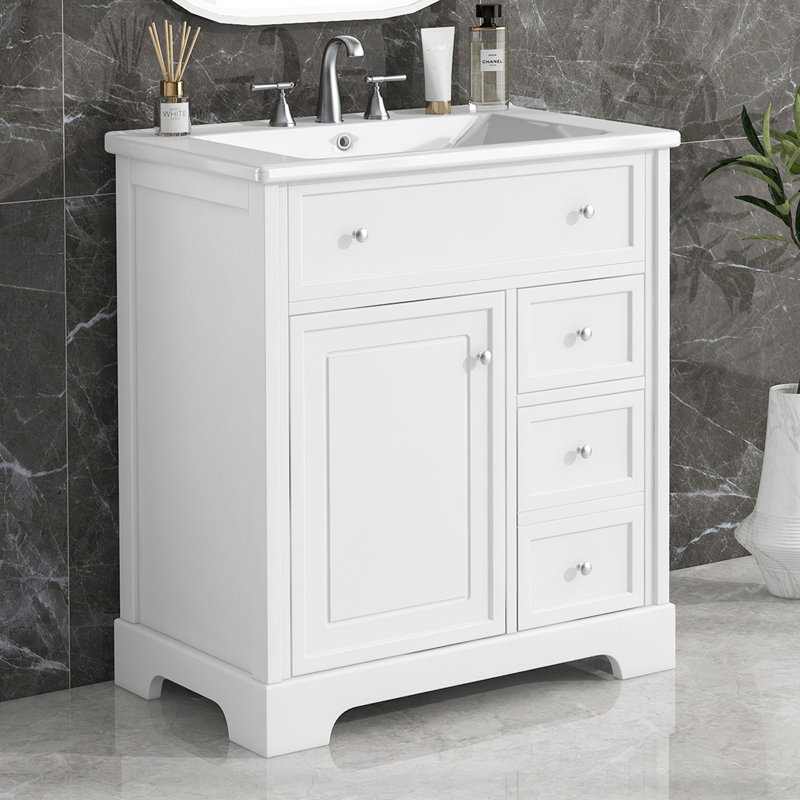 30'' Single Bathroom Vanity with Ceramic Top