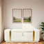 Banc ottoman moderne rembourré avec compartiment de rangement dissimulé, couvercle rabattable et bandes décoratives en métal doré-1069937284-1069937286