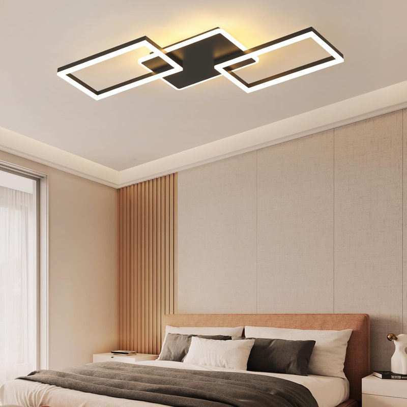 Acrylic LED Semi Flush Mount, Black