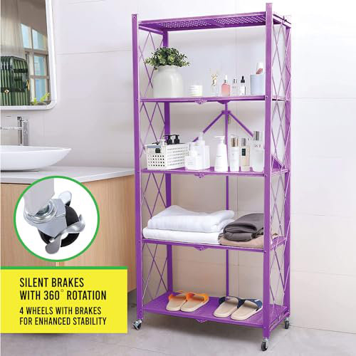Rayonnage en métal 27,9 po Jaquavien, Mauve