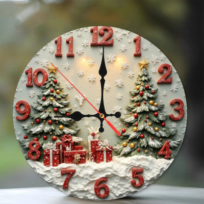 Décoration de Noël horloge murale