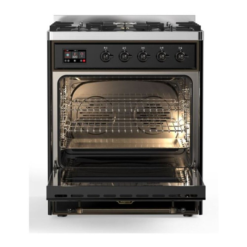 Majestic II 30" 2.3 cu. ft. Freestanding Dual Fuel Range, Liquid Propane, Gloss Black/Bronze