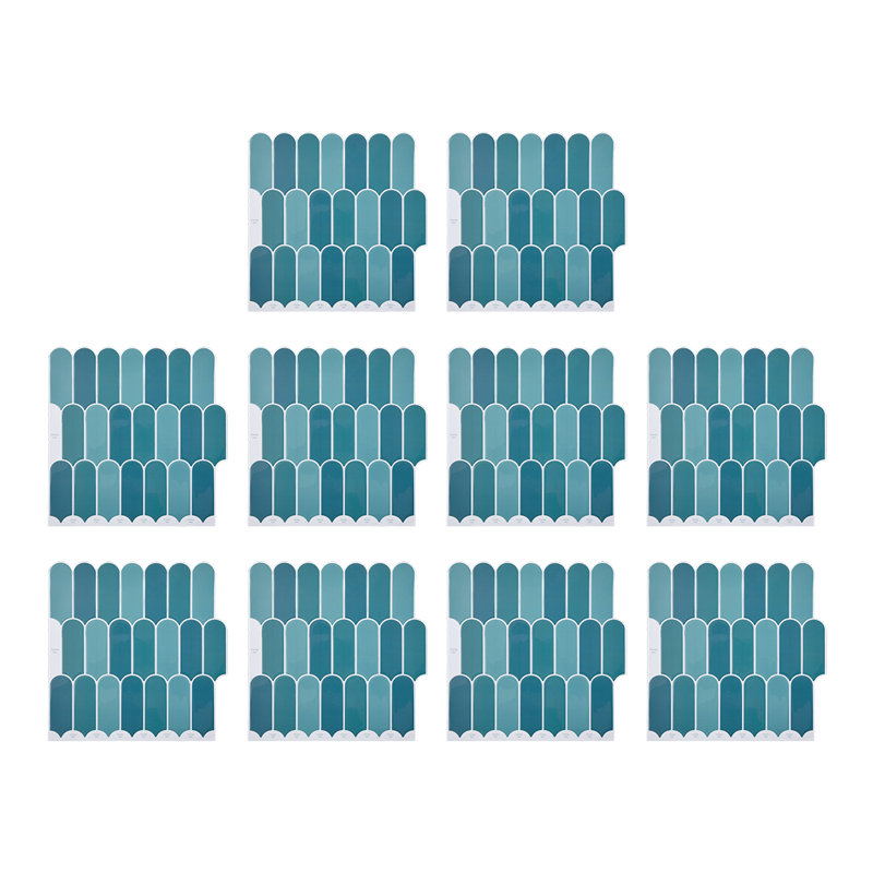 10Pcs Self-Adhesive Wall Tile Stickers, Blue