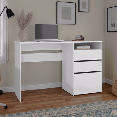 White 3-Drawer Writing Computer Desk