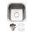 Houzer 17 in Stainless Square Undermount 8 in Deep Bar Sink with Strainer, Grid - MS-1708-C