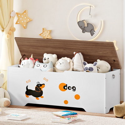 Storage Chest With Lift Top Blanket Chest,Wood Blanket Storage Chest,Toy Storage Bench by George Oliver