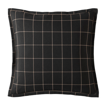 Windowpane Black/Hunter Green/White Polyester Piece Sham