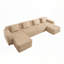 Canapé modulaire 4 places en forme de U sans os, canapé modulaire Cloud avec assise profonde, canapé modulaire moderne 4 places avec coussins décoratifs et 2 repose-pieds mobiles-463284433-463284462-463284436