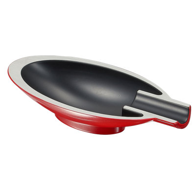 Visol Magus Red Stainless Steel Cigar Ashtray – Deep Basin, Single Cigar Rest, 6.4" X 2.8"