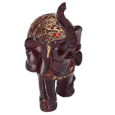 Elephant Figurines Durable Resin Delicate Texture Retro Style Symbolize Power Good Luck Prosperity Statue