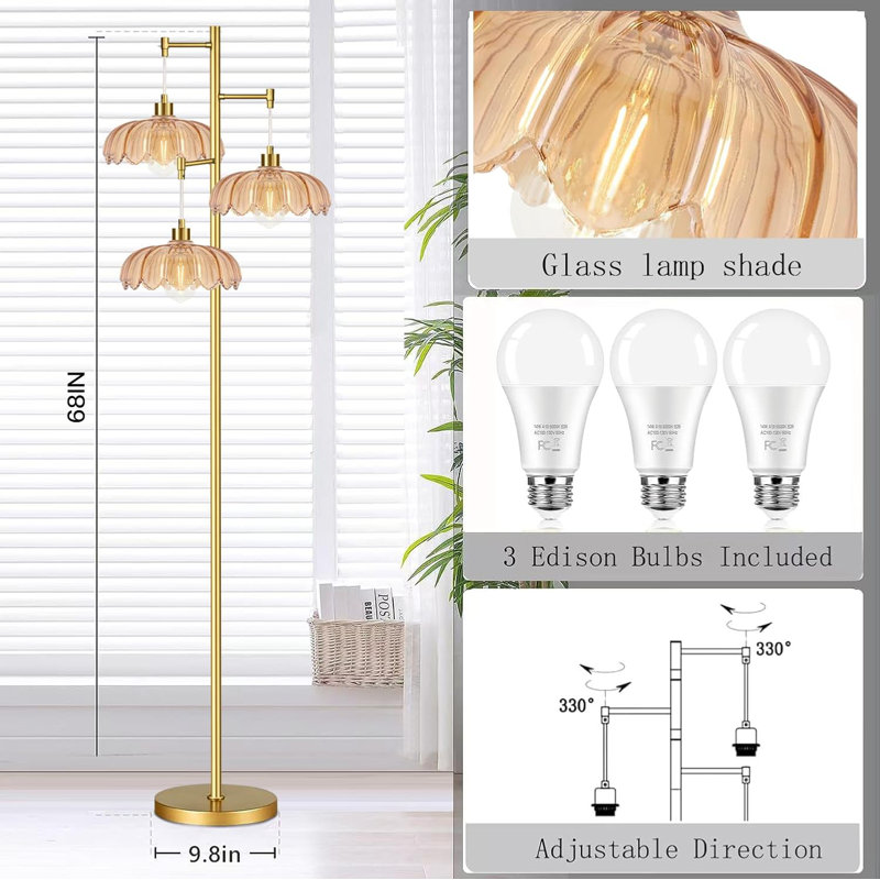 Golden Floor Lamp In Living Room