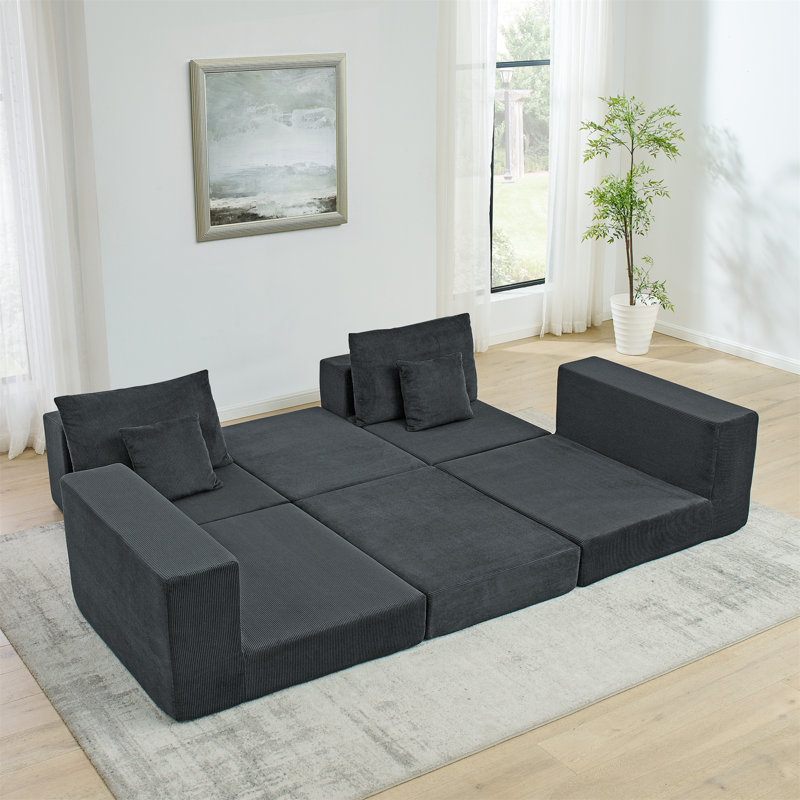 Canapé modulaire Boneless Cloud, Gray Coduroy