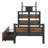 Twin Size Metal Platform Bed With Two Drawers And Rotatable TV Stand