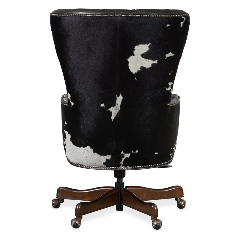 Katherine Executive Swivel Tilt Chair, Black Genuine Leather