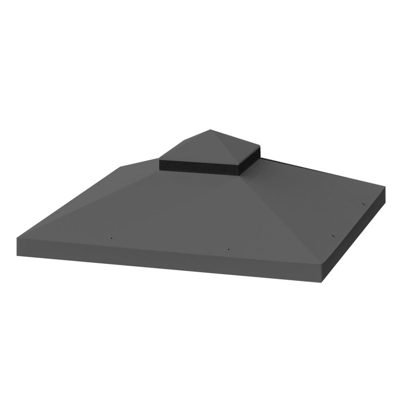 Gazebo Replacement Canopy 10X10 Ft - Double Tiered Protected, Fade Resistance Create Outdoor Happiness Gray Patio Roof Water-Repellent Add Relaxation To Life