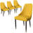 Calume Dining Chairs Fabric/Leather Seat And Back In Oak Wood Set Of 4-308049305-305700636