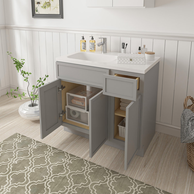 Base de meuble-lavabo simple 36 po seulement, Gris