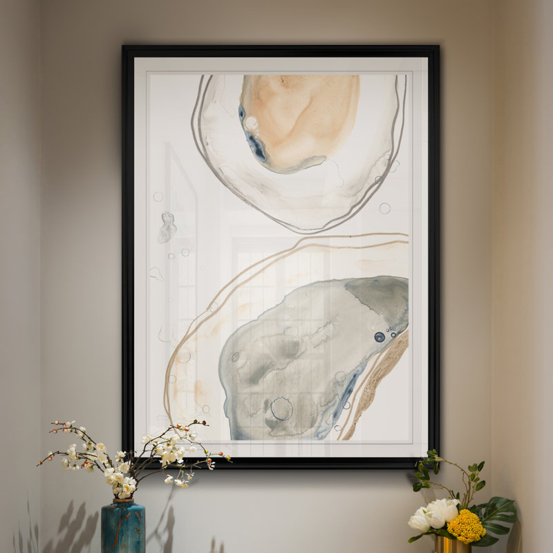 " Ocean Oysters II ", 22.5" H x 30.5" W , Framed Print, Black