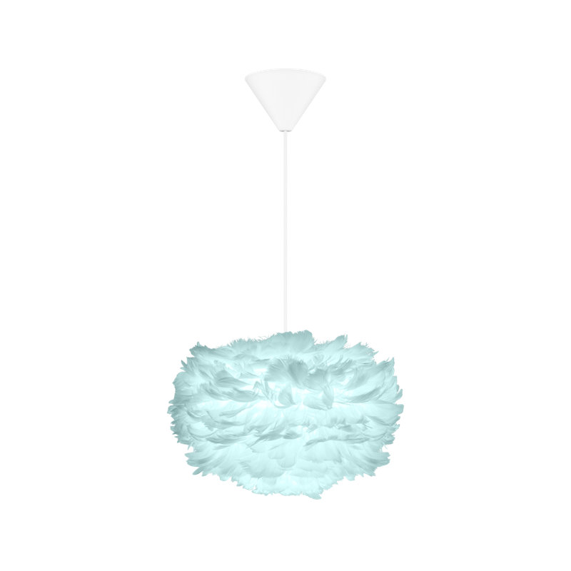 Abat-jour fantaisie 1 lumière Eos, Bleu clair, H 7,90 po x l 12,60 po