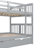 Bunk Bed Set with Trundle Modern Rustic Style Solid Wood Construction.