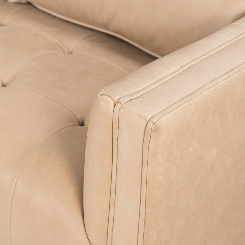 Kiera Sofa, Palermo Nude Top Grain Leather