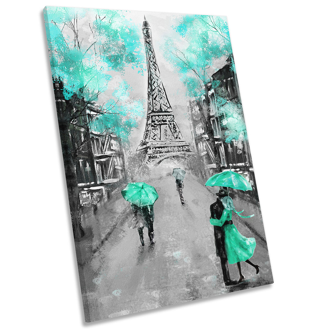 Eiffel Tower Paris Floral - Wrapped Canvas Painting