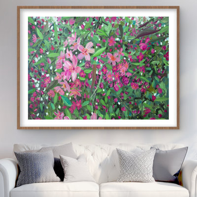 Cerisier en fleurs, reproduction encadrée - Art décoratif